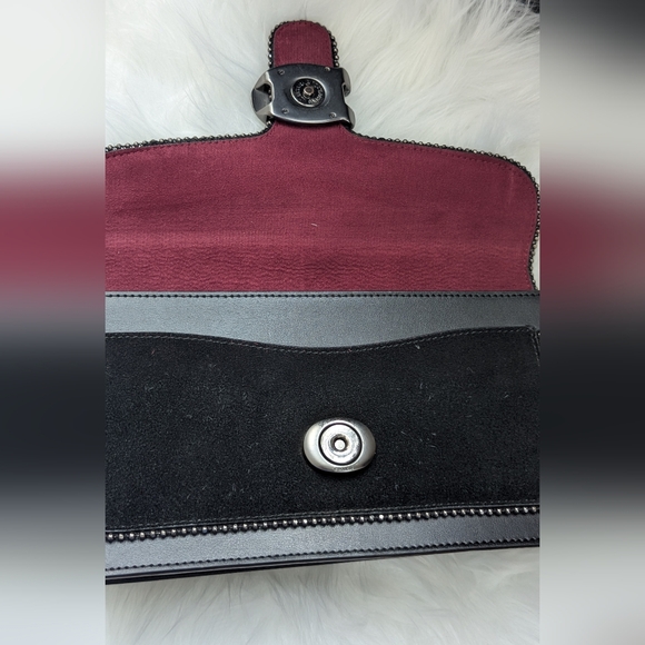 Coach Leather Studded Shoulder Bag – Black - Picture 6 of 14